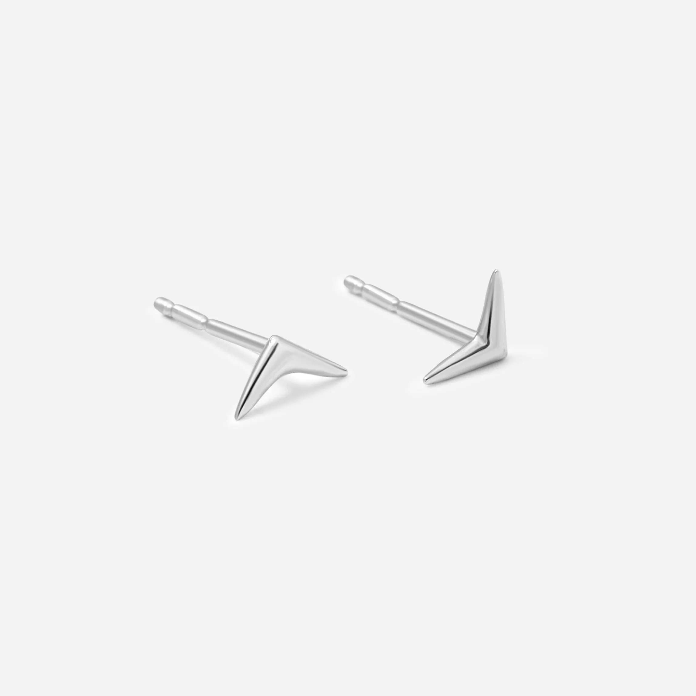 עגילי בומרנג חלק זהב 14K - Image 8