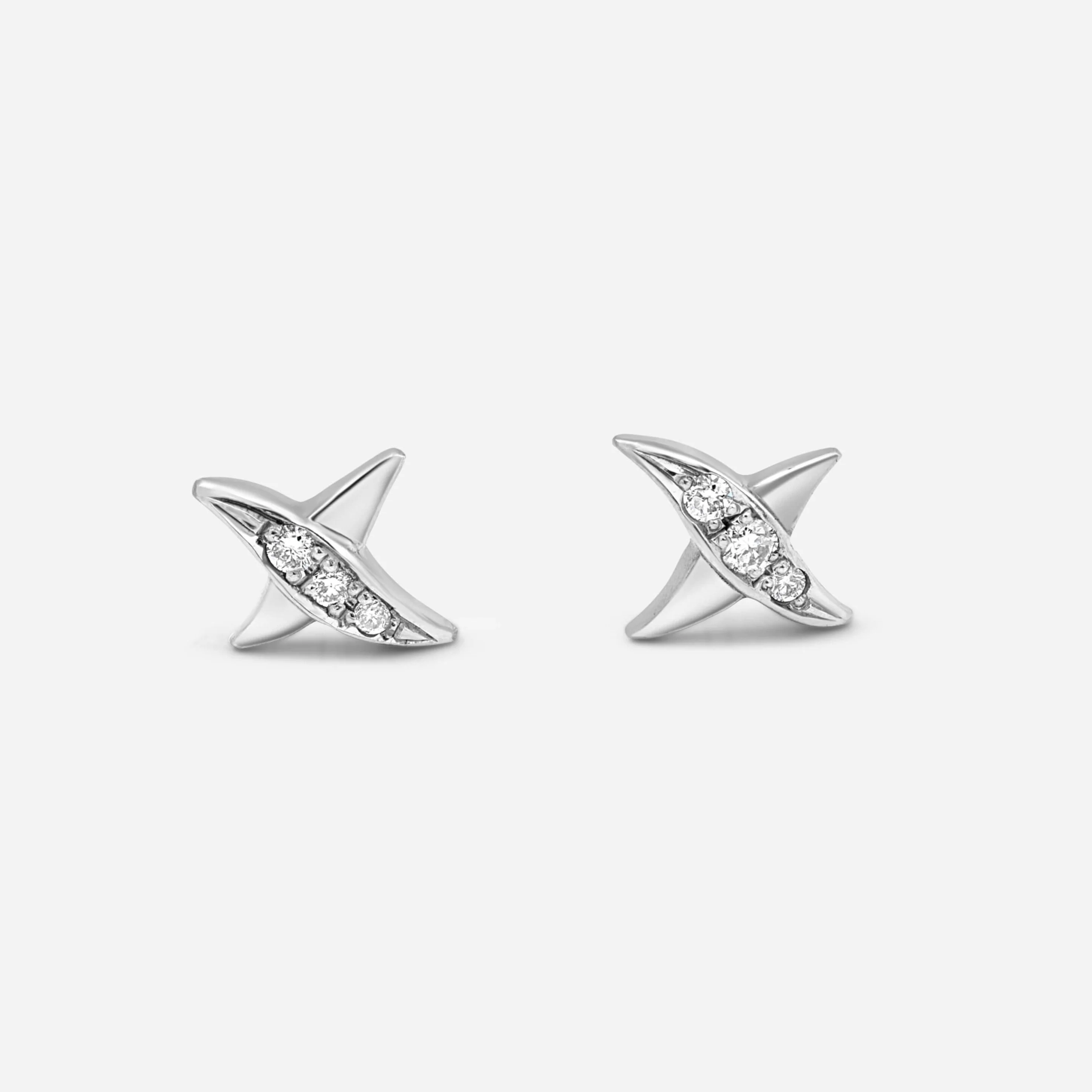 עגילי אייבי משובצים יהלומים זהב 14K - Image 5
