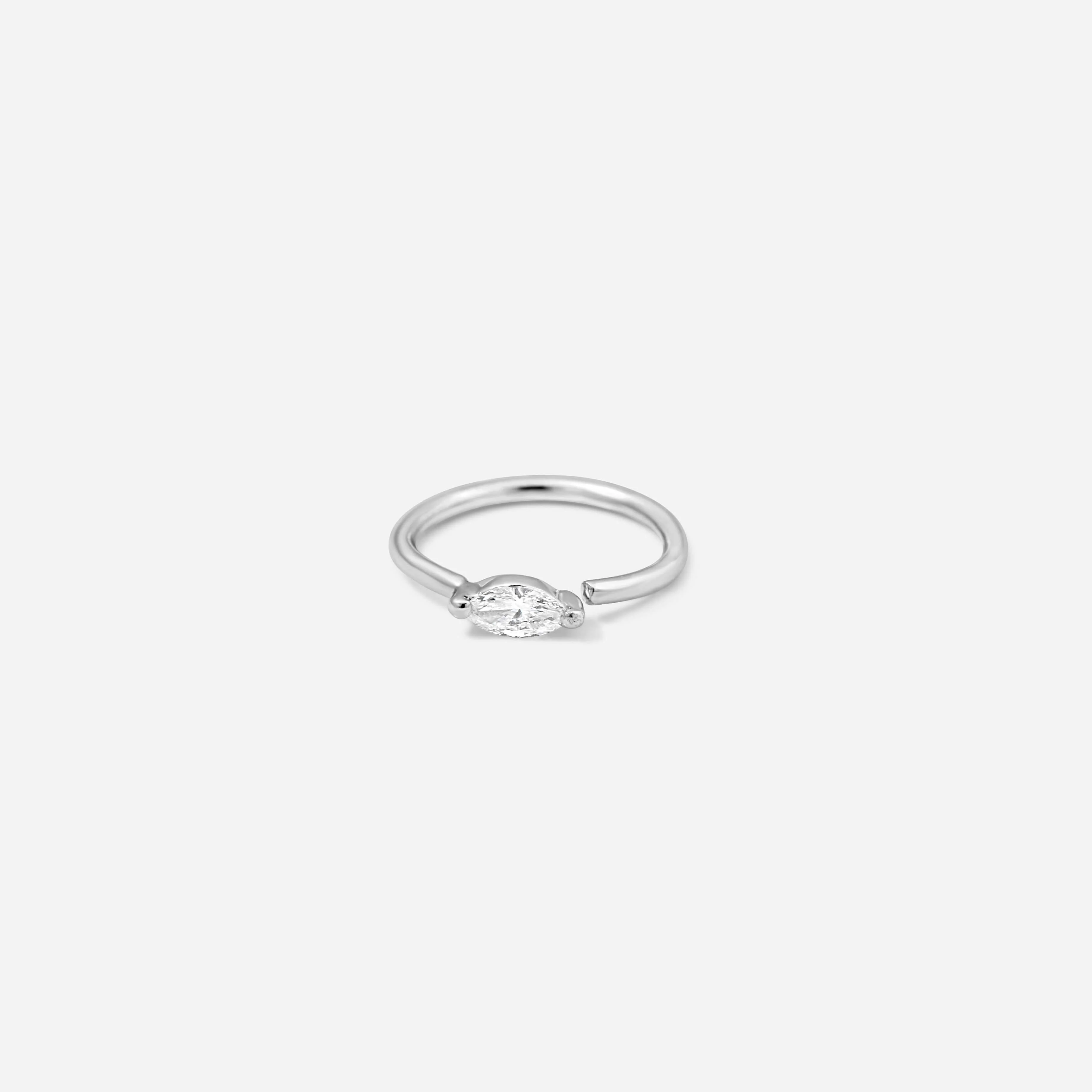 עגיל חישוק פירסינג מרקיזה יהלום מעבדה זהב 14K - Image 8